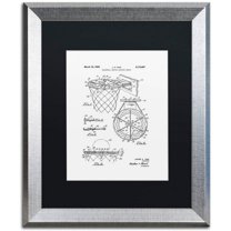 Trademark Fine Art "Basketball Hoop Patent 1965 White" Canvas Art by Claire Doherty, Black Matte, Silver Frame