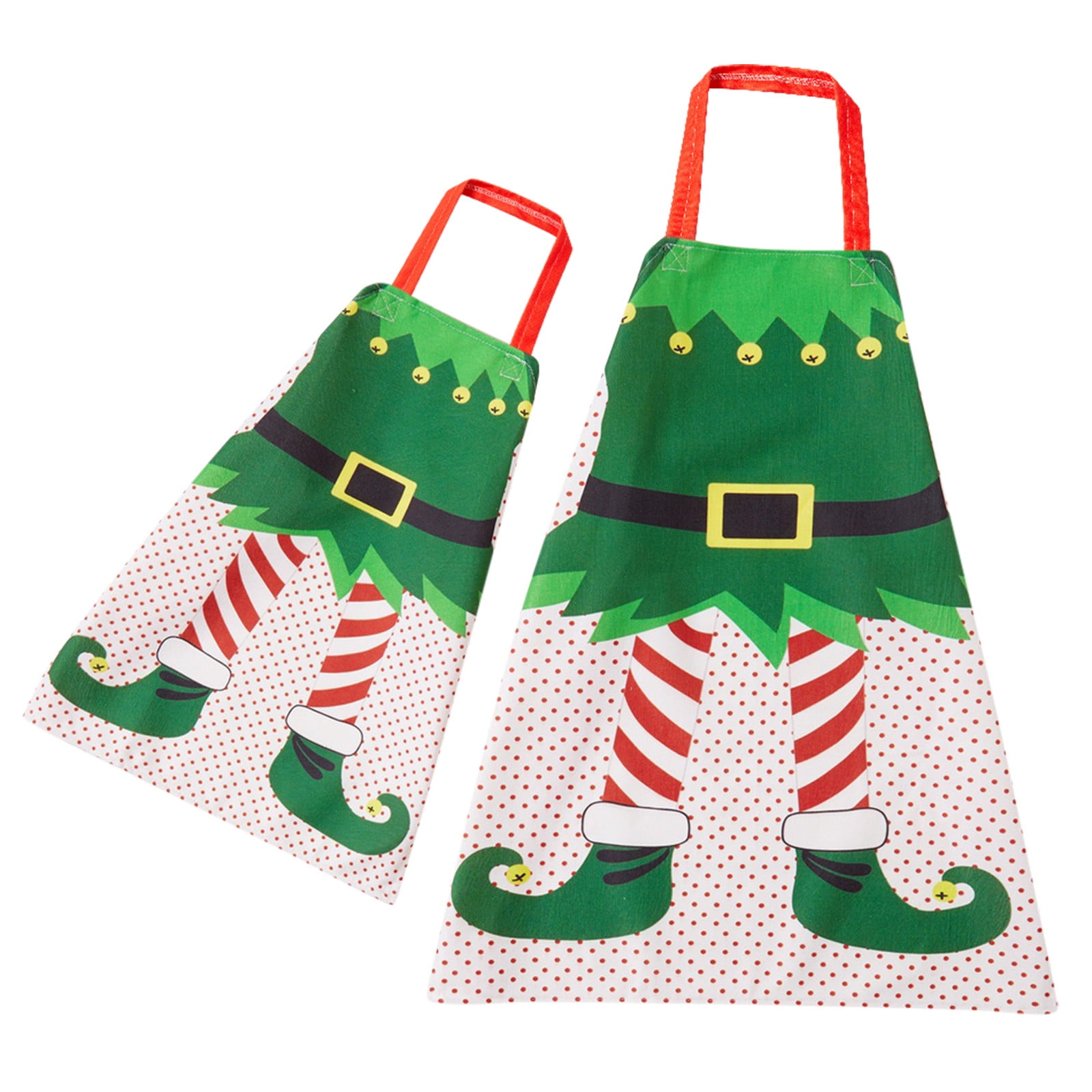 Bloomka Parent Children The Family Kitchen Christmas Print Linen Family Aprons 2Pc