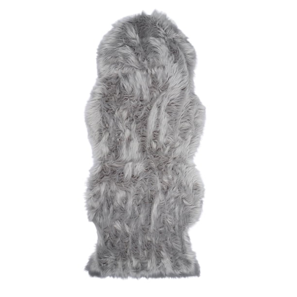 Cubierta de sofá de silla de oveja sintética suave Baoblaze Alfombra de área peluda para sofá de piso de dormitorio sala de estar decoración gris L