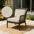 thumbnail image 1 of Outdoor Patio Cushion Covers 2 Pack Vertical Lines Patio Chair Cushion Covers with Ties and Zipper Beige White Dashed Pattern Waterproof Outdoor Seat Cushion Covers for Patio Furniture 20"x18", 1 of 5