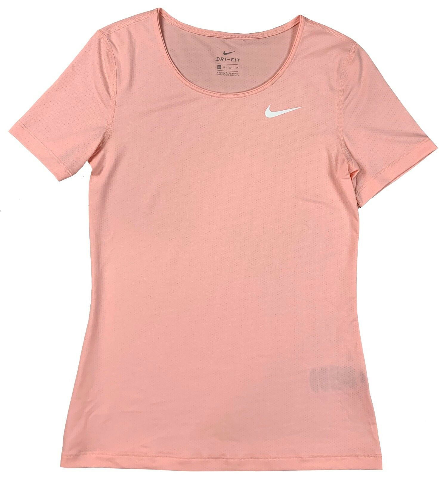 Nike - Nike Womens Pro Dri-Fit Allover Mesh Training Top Shirt Peach ...