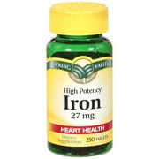 Spring Valley: High Potency Iron Heart Health Dietary Supplement, 250 ct