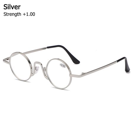 Fashion Classic Anti-fatigue Metal Computer Grade Glasses Anti Blue Light Presbyopic Glasses Reading Glasses SILVER STRENGTH +1.00