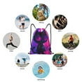 thumbnail image 6 of Daiia Neon Toy Cat Reflections Pattern Drawstring Backpack, Gym Bag, Lightweight Backpack, Water-Resistant Bag Travel Sports Backpack, Fitness Bag, Yoga Bag-Small, 6 of 6