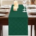 thumbnail image 3 of Table Runners 120 Inches Long Dress Scarves, Dark Green Plaid Farmhouse Coffee/Dining/Kitchen Table Runner for Living Room, Country Vintage Abstract Striped Lattice 13x120 Inch, 3 of 9