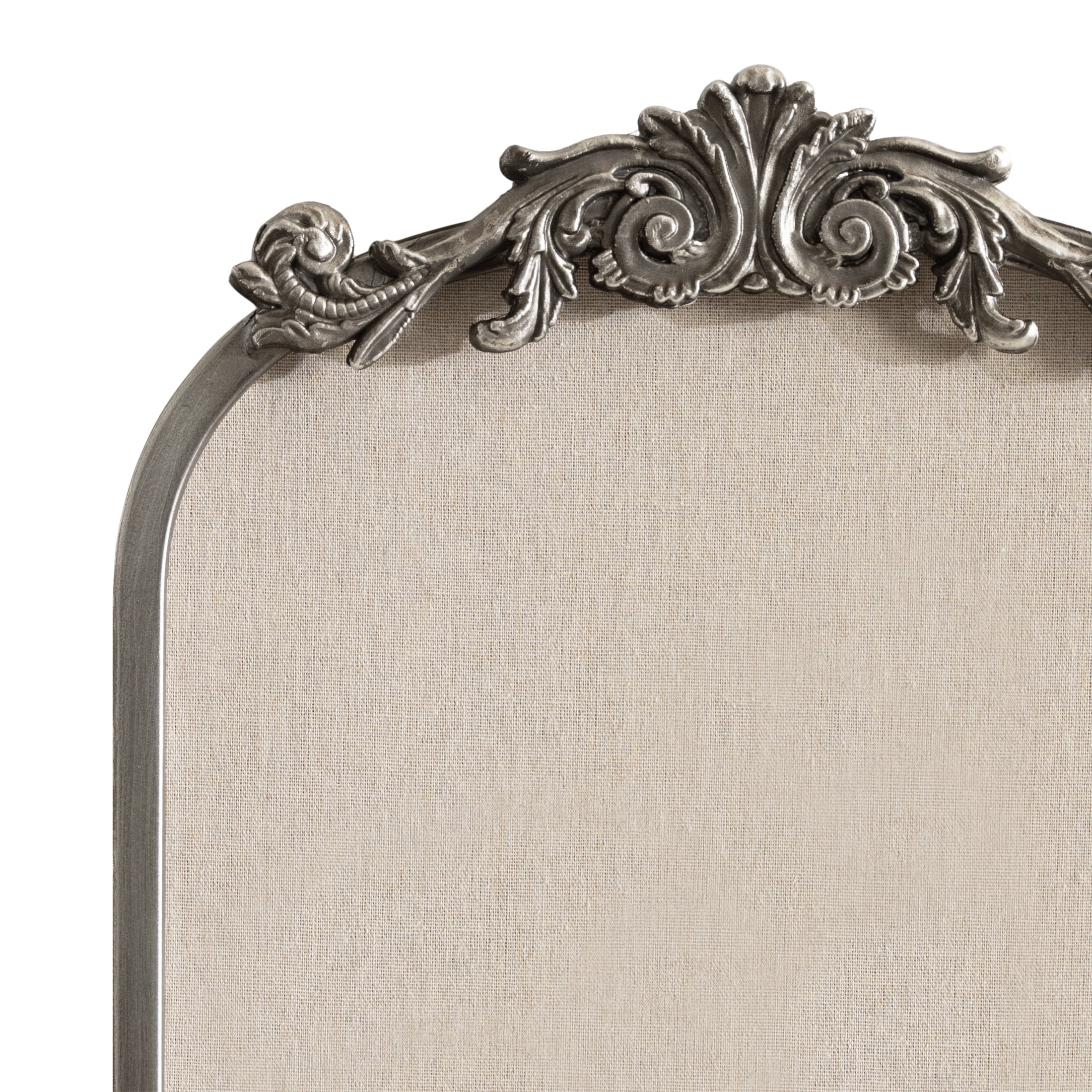 Kate and Laurel Arendahl Arch Pinboard, 13 x 25, Silver, Framed Arched Ornate Vintage Cork Board for Use as Motivational Vision Board or Wall Organizer