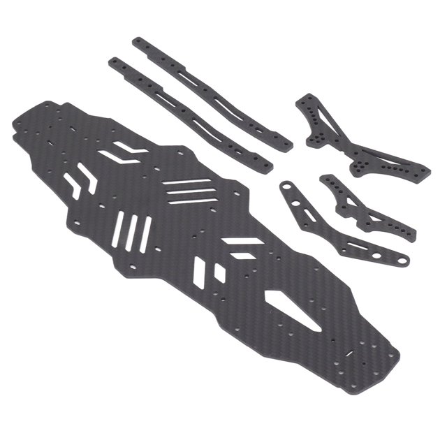 Placa De Chasis Inferior RC, Diseño Hueco Rígido Flexible RC Drift Racing Chasis Fácil De Instalar Reemplazo Para 1/10 RC Drift Cars ANGGREK No