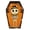 D, variant on Halloween Light Up Tabletop Decoration Coffin Shaped Desk Accent with Bat Character Print for Indoor Display