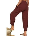 thumbnail image 6 of Babysbule Women's Solid Straight Pants Casual Loose Trouser Wide Ninth Pants Cotton And Linen Pants, 6 of 9