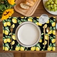 thumbnail image 4 of Lemon Black Placemats Set of 6, Country Fruit Watercolor Farmhouse Plant Placemats for Dining Table, Place Mats for Kitchen Tabletop, Waterproof Wipeable Dining Table Mats Set, 4 of 9