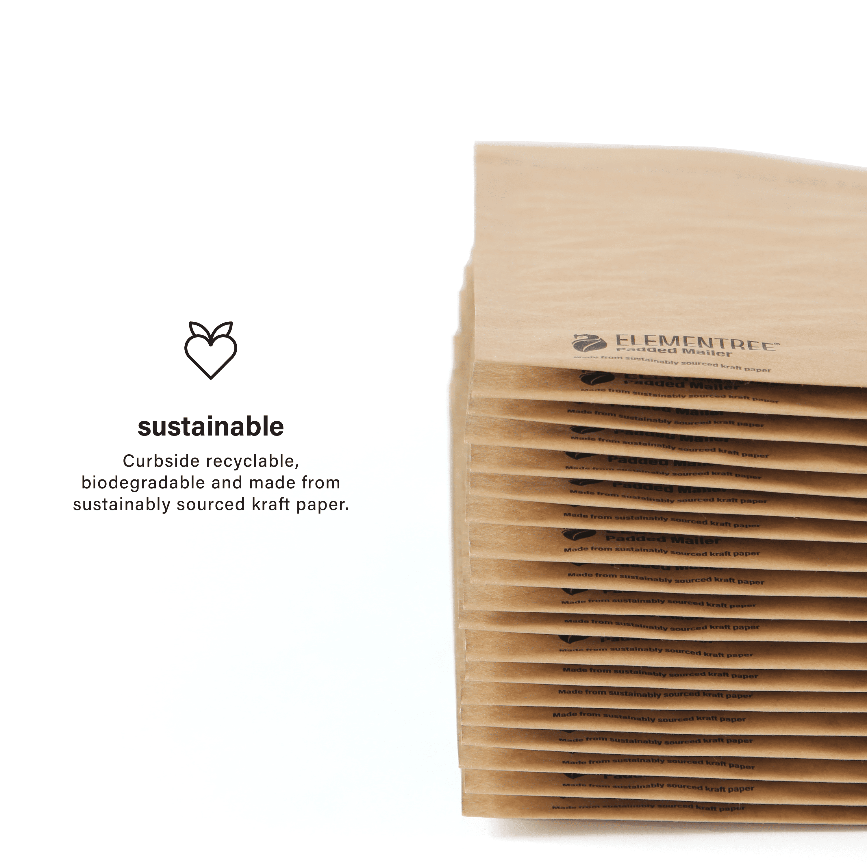 Elementree Sustainable Paper Padded Mailers, Size 0, 6" x 9", 250 Count