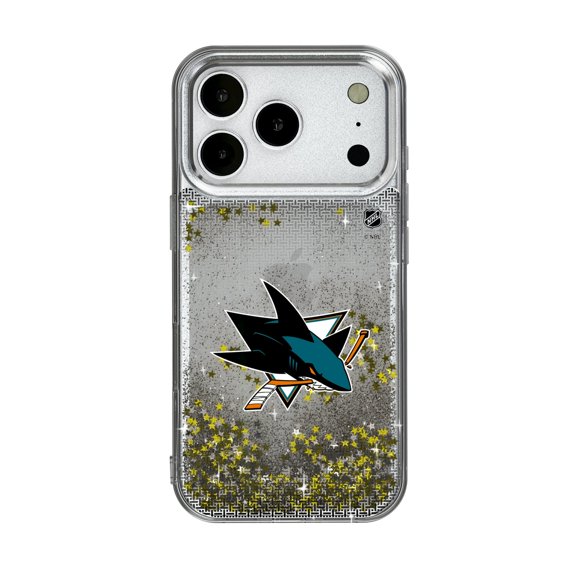 San Jose Sharks Linen Logo iPhone Glitter Case