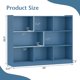 thumbnail image 3 of Songqin 8 Cube Bookcase, Freestanding 3-Tier Open Bookshelf, Modern Storage Display Cabinet, Wood Cube Storage Organizer for Living Room, Kid’s Room, Bright Blue, 3 of 18