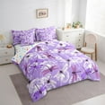thumbnail image 3 of Homewish Floral Dragonflies Bedding Comforter Set 7 Pieces for Teens Female Men,White Flowers Dandelion Full Bedding Set Lightweight,Vintage Aesthetics Fitted Sheet Flat Sheet, 3 of 8