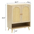 thumbnail image 3 of Rattan Shoe Cabinet with Doors, 4-Tier Storage Shoe Cabinet for Entryway, Shoe Rack Organizer Cabinet with Woven Rattan Doors and Adjustable Shelves for Entryway, Hallway, Living Room, 3 of 8
