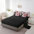 thumbnail image 4 of Erosebridal Red Black White Grey Bedding Set Twin Teen,Geometric Square Comforter Set With Sheets Geometry Striped 7 Piece Bed In A Bag Modern Abstract Bed Set Farmhouse Bedding, 4 of 5