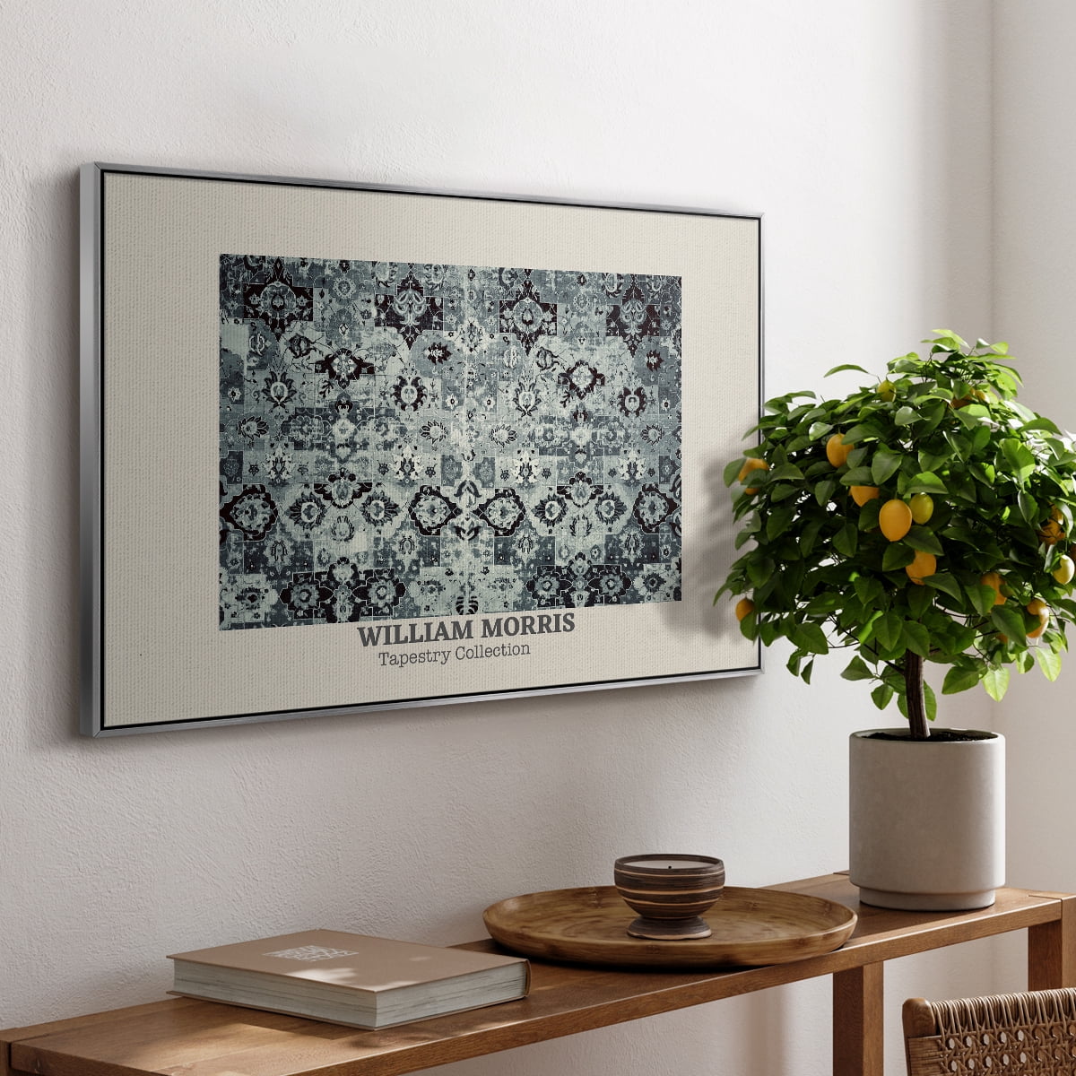 Vintage Abstract Print-XXXIV Framed in Silver Wood Gallery Wrapped Canvas 17 in. x 25 in.