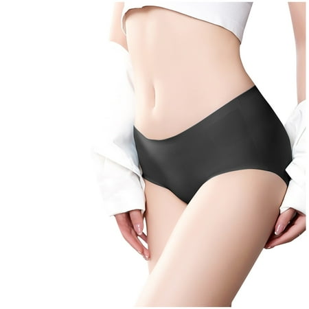 ZVNAH Panties for Women Women s Ice Silk Traceless Mid Waist Large Honeycomb Underwear for Women Women s Panties