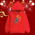 thumbnail image 2 of Otqutp Kids Comfy Sweatshirt Long Sleeve Children's Spring Festival Hoodie New Year Wear Red Foreign New Year Greetings Clothes Child Tops, 2 of 9