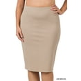thumbnail image 1 of Zenana Women & Plus Premium Cotton Basic Bodycon Knee Length Midi Office Pencil Skirt, 1 of 3