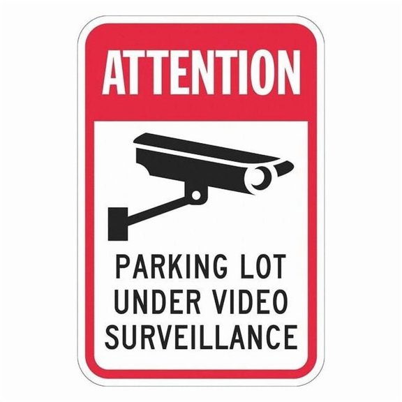 Lyle Parking Lot Surveillance Sign,18" x 12" T1-1088-DG_12x18