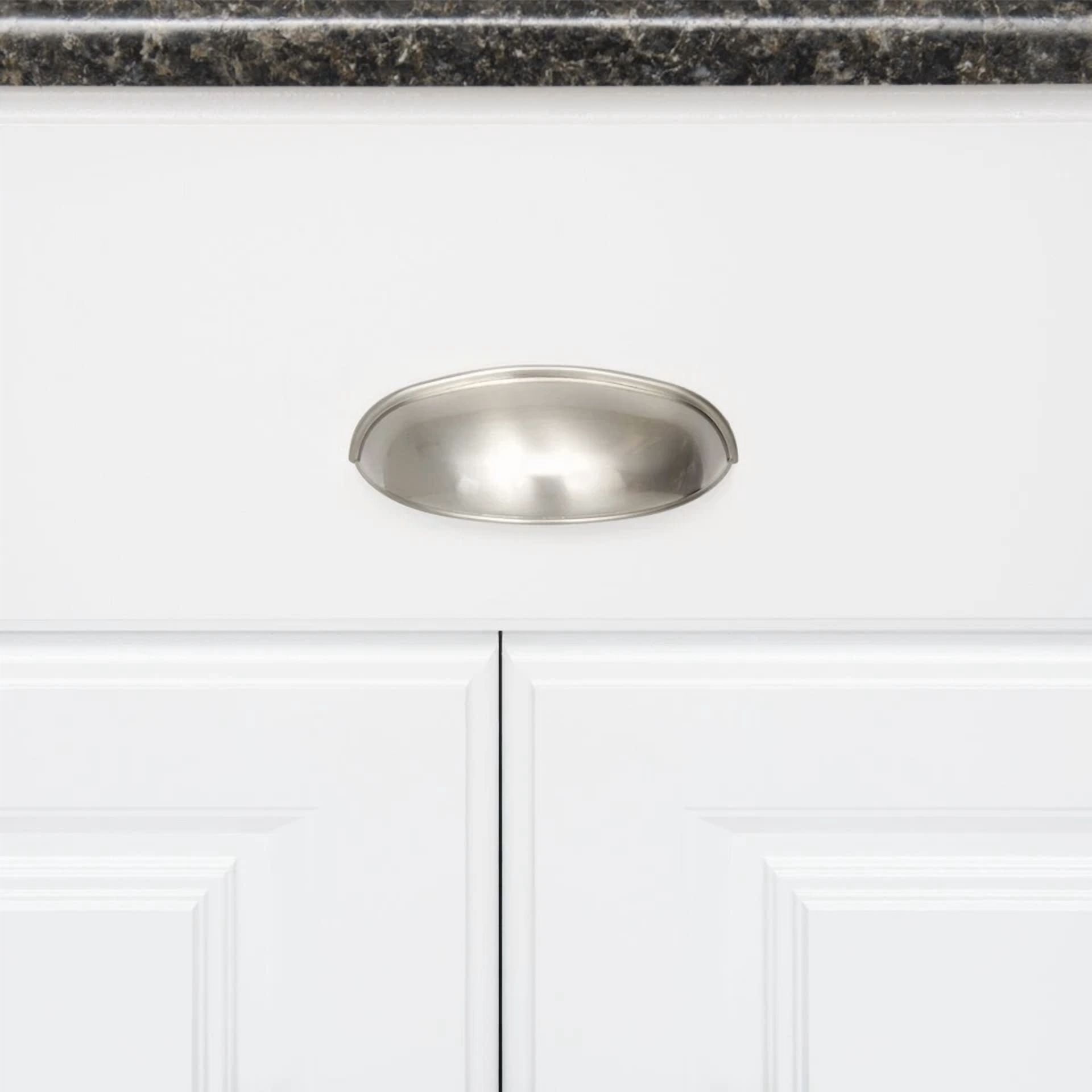 CRESTIN- 10Pack Satin Nickel Home Kitchen Cabinet Pulls Bath Bedroom Drawer Handles Pull