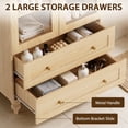 thumbnail image 4 of Walsunny Arched Freestanding Bathroom Storage Cabinet with Drawers Glass Doors, Wooden Tall Cabinet with Shelves, Space-Saving Organizer for Bathroom, Natural Wood Color, 4 of 8