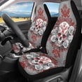 thumbnail image 2 of Jeiento Gothic Skull Car Seat Covers 2 Pcs Stretch Polyester Fabric Cover Breathable Car Seat Cover Easy Installation Universal Size Fit for Most Cars SUVs, 2 of 7