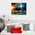 thumbnail image 4 of COMIO  Lightning Seascape Wall Art Stormy Sea Ocean Wave Picture Prints on Canvas Nature Weather Poster Prints for Home Office Artwork Wall Decor, 4 of 4