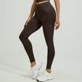 thumbnail image 7 of Travel Pants High Waisted Yoga Leggings Mesh Side Pockets Women 4 Way Stretch Squat Proof Workout Running Pants Coffee 3XL, 7 of 7