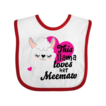

Inktastic Valentines Day This Llama Loves Her Meemaw Gift Baby Girl Bib