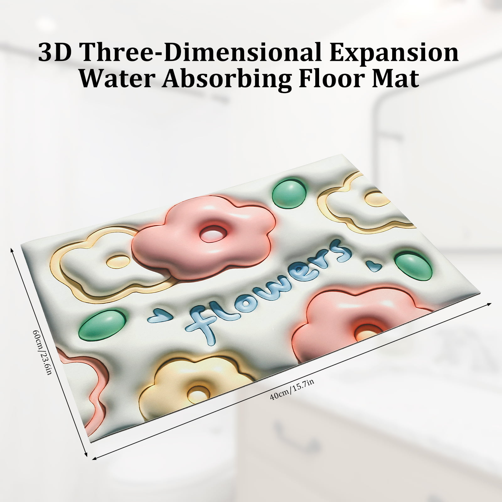 Small Fresh Expansion Flower Diatom Mud Floor Mat Bathroom