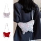 thumbnail image 1 of Bolsa de cuerpo con tirantes de cadena mini para mujer - Bolso de noche plateado o rojo de poliéster, 11,81x8,66x2,36 pulgadas, bandolera de 3 vías, 1 of 6