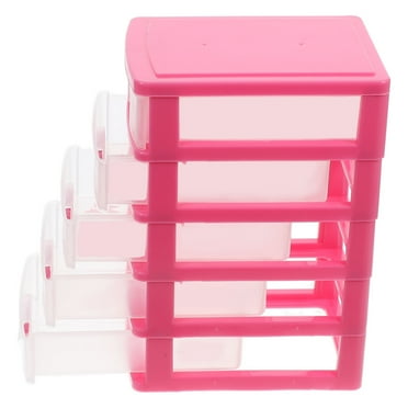 Clear Drawer Organizers Stackable Storage Office Pink