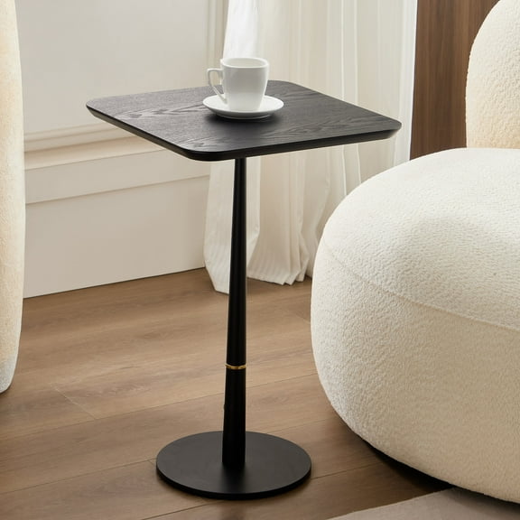 Coffee Tables MDF with metal feet, square, located in living space and lounge area, coffee table, computer desk, black, 15.74"D x23.77"H,Wooden Coffee Tables