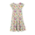 thumbnail image 4 of Zpanxa Robes d'Été pour Filles Manches Courtes Volantées Col Rond Imprimé Floral Taille Poche Robe Superposée Polyester Spandex Multicolore 8-9 Ans, 4 of 6