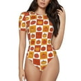 thumbnail image 2 of Picia Pumpkin Plaid Womens One Piece Swimsuits Modest Tummy Control Bathing Suits Lace Up Slimming Swim Suit-X-Large, 2 of 9