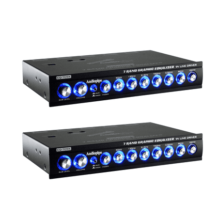 Parametric Eq Equalizer - Audiopipe EQ-709X 7 Band 9.V Half DIN Parametric Car Audio Equalizer EQ (2 Pack)