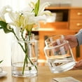 thumbnail image 6 of BLOFLO Clear Glass Vase, 9 Inch Large Glass Vase for Flowers, Modern Thick Glass Flower Vases for Centerpieces, Decorative Glass Cylinder Hydroponic Vase for Wedding, Home, Office (Clear, 9Inch), 6 of 13