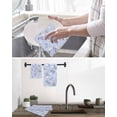thumbnail image 5 of Easter Bunny Kitchen Dish Towels for Drying Dishes Set of 2, Spring Purple Flower Rustic Rabbit Blue Waffle Weave Microfiber Hand Tea Bathroom Towels Quick Dry & Absorbent Towel 12x12, 5 of 7