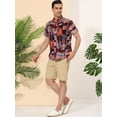 thumbnail image 4 of Lars Amadeus Camisas abotonadas de mancorcon bloques de colores geométricos irregulares pahombre marrón naranM, 4 of 6