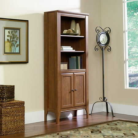 Sauder Appleton Library Bookcase With Doors 5 Shelves Sand Pear