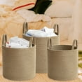thumbnail image 7 of Hand Woven Storage Basket Foldable Cloth Organizer Brown Multifunctional Toy Laundry Bin Home Organization Space Saving Solution, 7 of 7