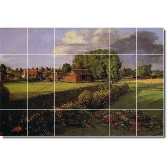 Ceramic Tile Mural-John Constable Country Painting 216. 25.5" w x 17" h using (24) 4.25 x 4.25 ceramic tiles