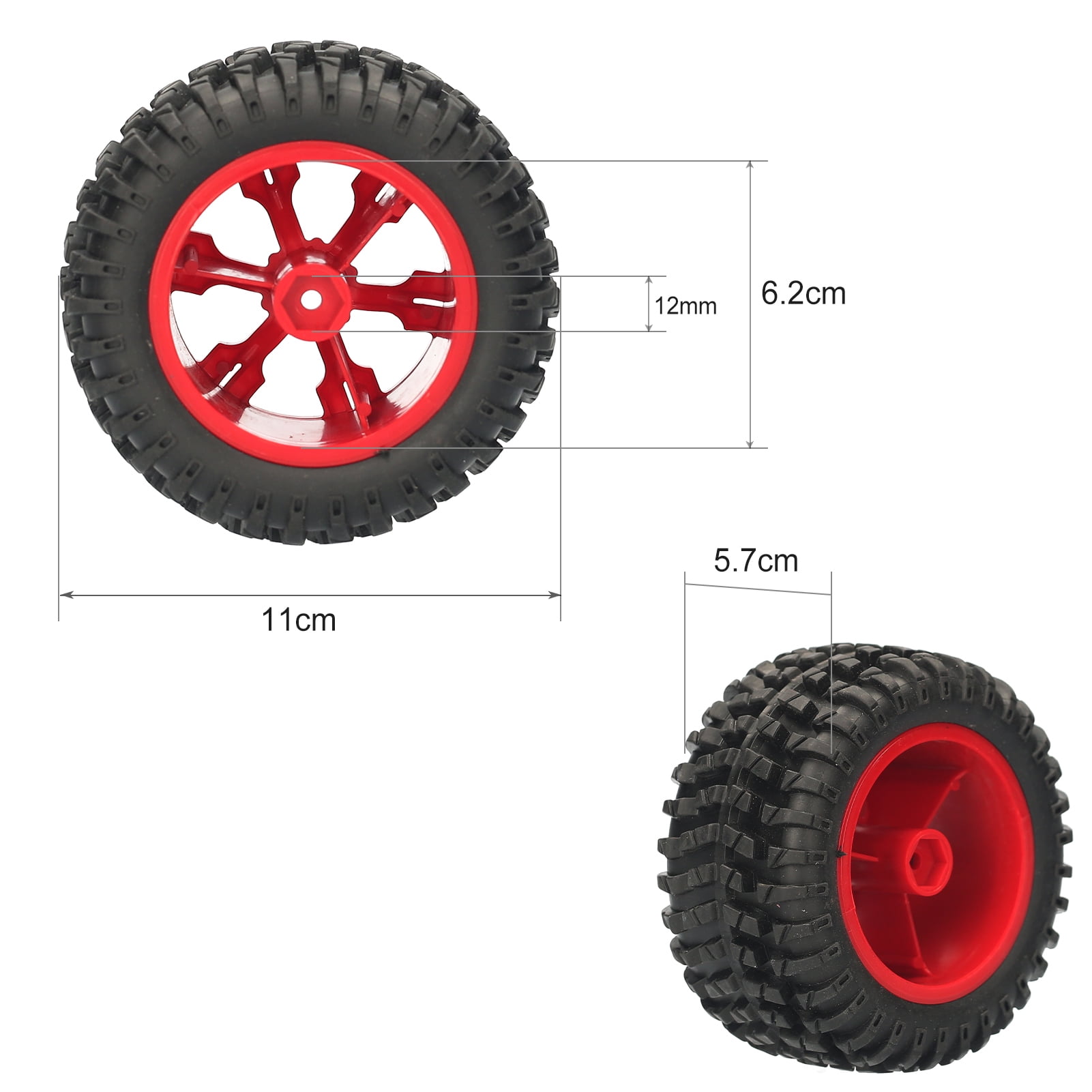 4pcs RC Crawler Tires & Wheels12mm Hex for 1/10 RC Car Wltoys 12427 12429 L4B7 