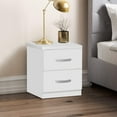 thumbnail image 6 of Home Bedroom Indoor Cindy Faux Wood 2 Drawer Nightstand - White, 6 of 7
