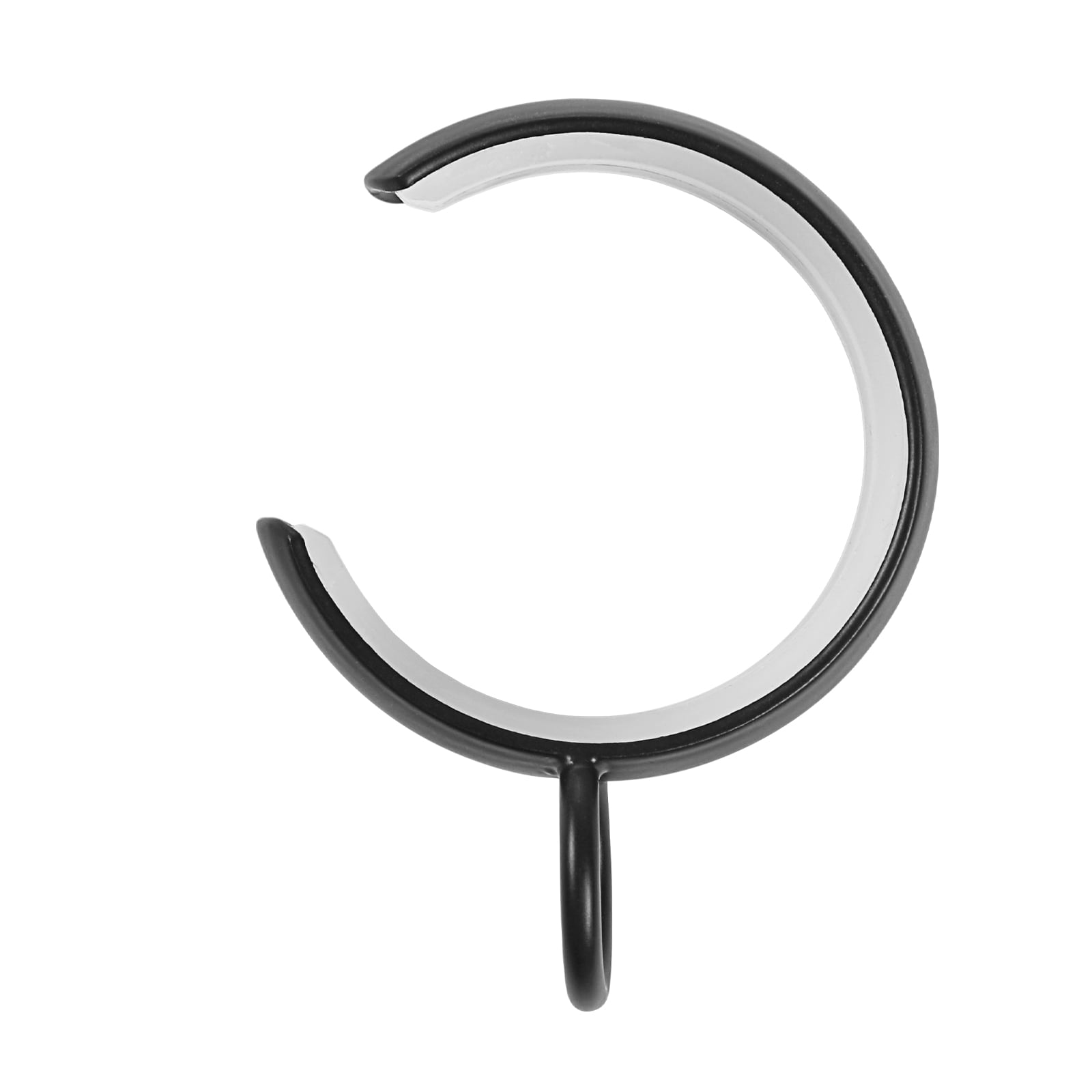 TWOPAGES Vengo Collection Matte Black Adjustable Wrap Around Curtain Rod for 28-48 Windows