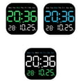 thumbnail image 4 of Giunmcul LED Digital Electronic Clock Temperature Humidity Display Silent Operation Wall Desk Alarm Clock, 4 of 6