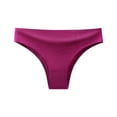 thumbnail image 3 of YWDJ Thongs for Women 1 Pack Plus Size Lightweight No Show Sexy Underwear Ice Silk Bikini Panties Silky Comfy Yoga Panties Purple M, 3 of 3