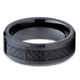 thumbnail image 2 of Silly Kings Jewelry 8mm Carbon Fiber Tungsten Ring,Black Tungsten Ring,Wedding Band,8mm Tungsten (8), 2 of 3